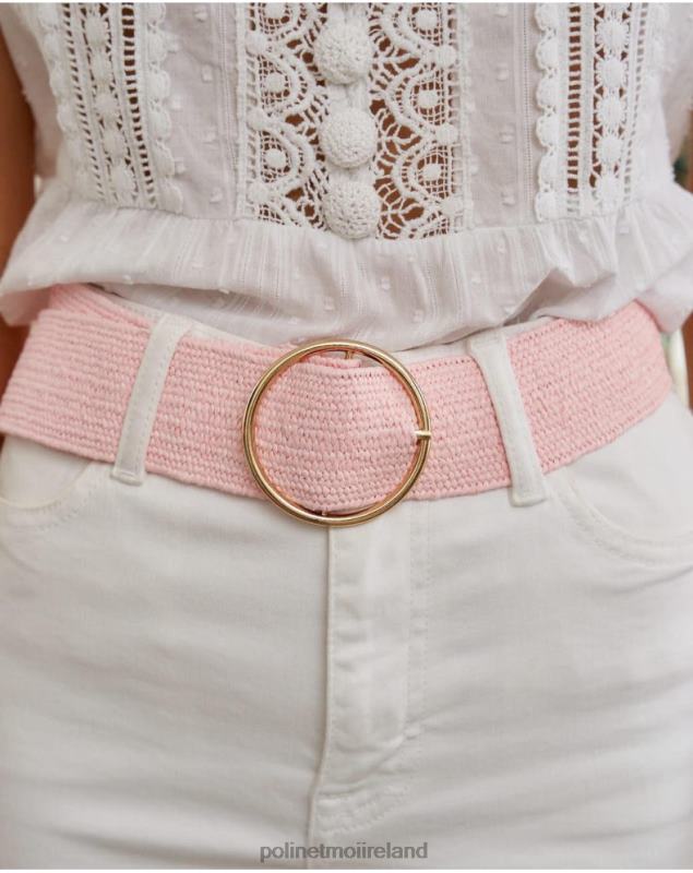 Polin et moi Pink Elastic Belt LRX4D379 Accessories Rose