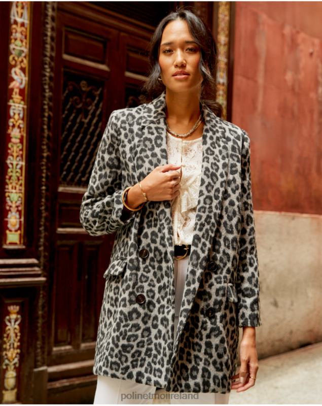 Polin et moi Animal Coat Print Galilee LRX4D367 Clothing MARENGO GRAY