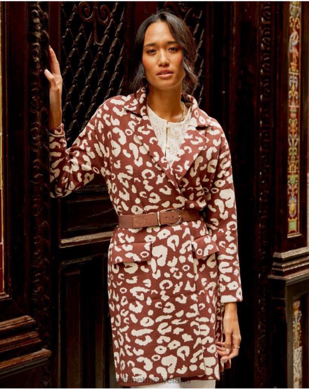 Polin et moi Animal Coat Print Nere LRX4D368 Clothing Brown