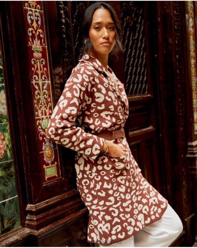 Polin et moi Animal Coat Print Nere LRX4D368 Clothing Brown