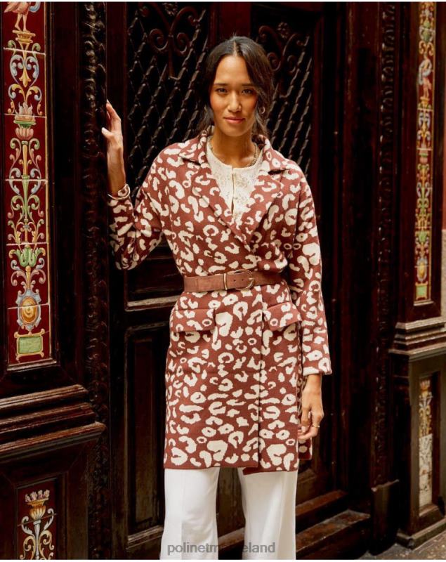 Polin et moi Animal Coat Print Nere LRX4D368 Clothing Brown