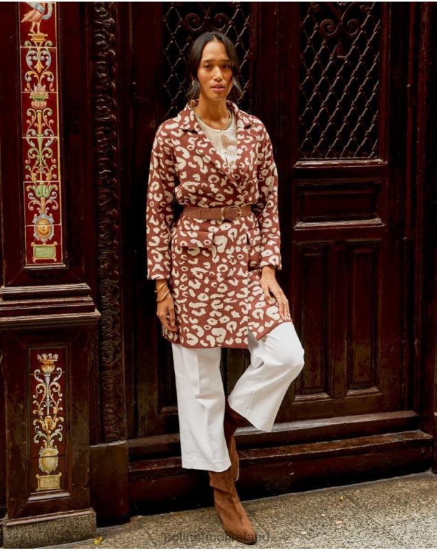 Polin et moi Animal Coat Print Nere LRX4D368 Clothing Brown