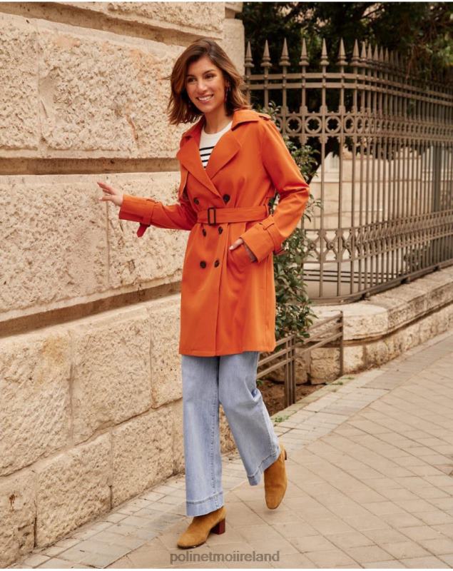 Polin et moi Classic trench coat Emilia LRX4D365 Clothing ORANGE