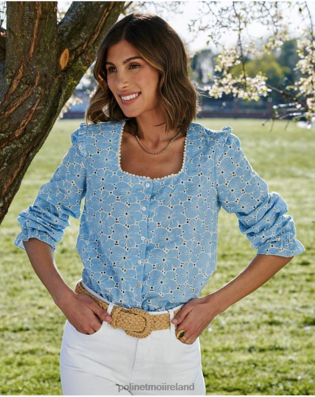 Polin et moi Anat Embroidered Blouse LRX4D148 Clothing Celestial
