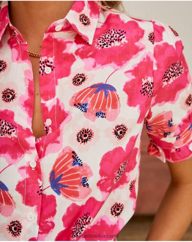 Polin et moi Arlene Floral Shirt LRX4D193 Clothing Raspberry