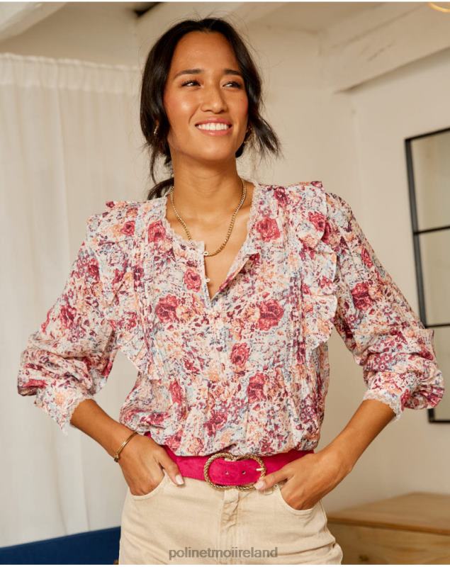 Polin et moi Blouse Flores Isabela LRX4D233 Clothing Raspberry