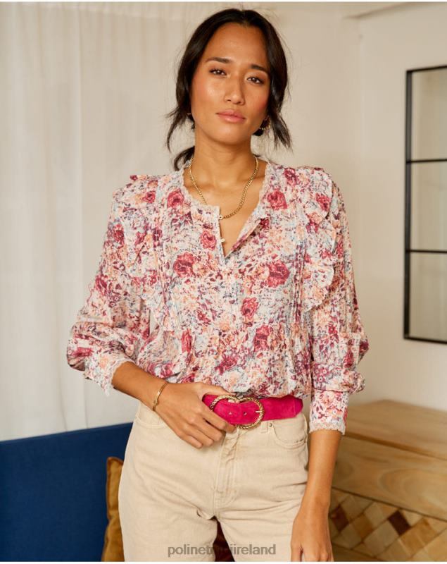 Polin et moi Blouse Flores Isabela LRX4D233 Clothing Raspberry