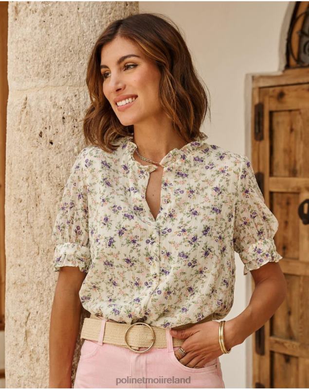 Polin et moi Blouse Flowers Olim LRX4D190 Clothing APPLE GREEN/ MINT