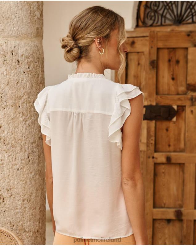 Polin et moi Blouse Ruffled April LRX4D173 Clothing white
