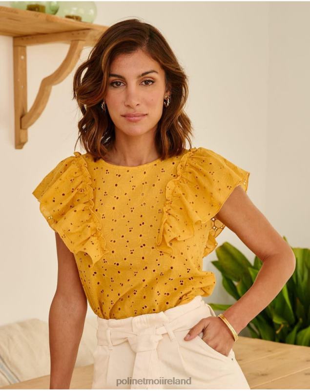Polin et moi Blouse Ruffled Clea LRX4D213 Clothing ochre