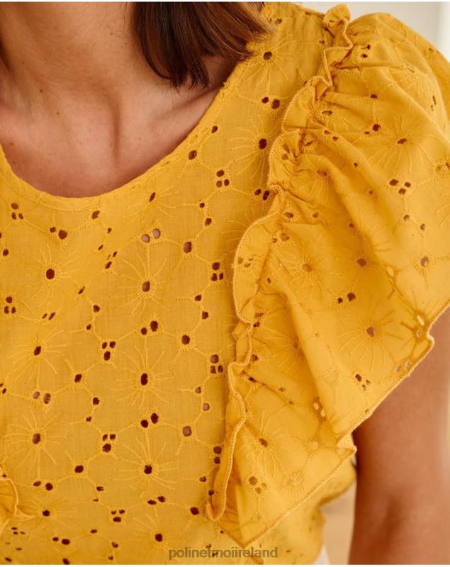 Polin et moi Blouse Ruffled Clea LRX4D213 Clothing ochre