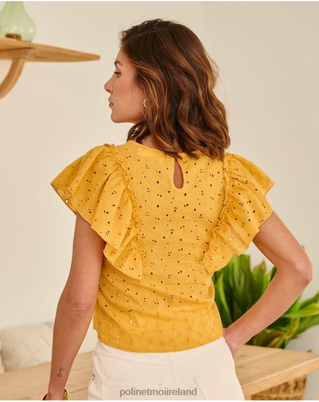 Polin et moi Blouse Ruffled Clea LRX4D213 Clothing ochre