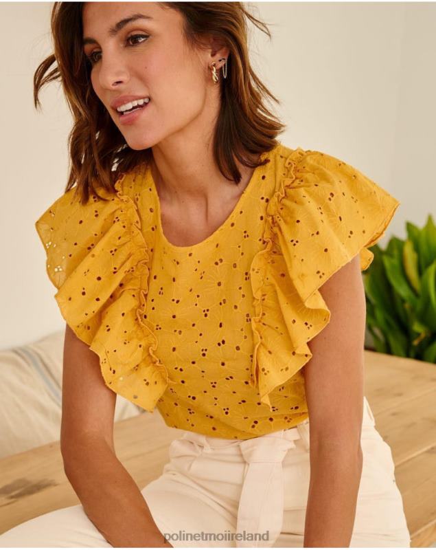 Polin et moi Blouse Ruffled Clea LRX4D213 Clothing ochre