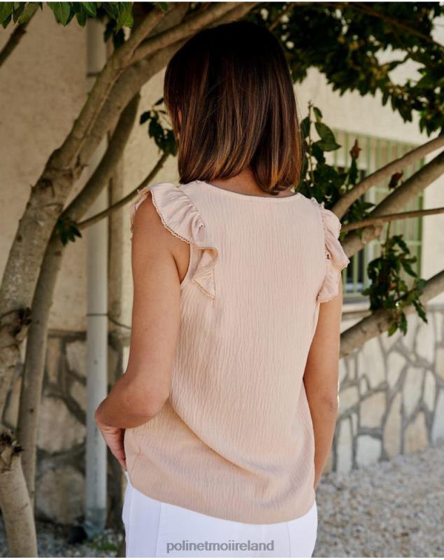 Polin et moi Blouse Ruffled Rosalinda LRX4D187 Clothing Beige