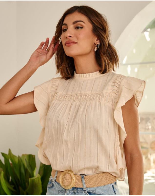 Polin et moi Blouse ruffle Saroa LRX4D162 Clothing Beige