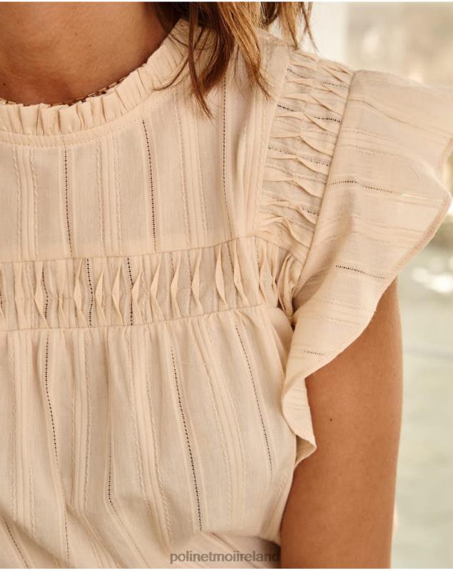 Polin et moi Blouse ruffle Saroa LRX4D162 Clothing Beige
