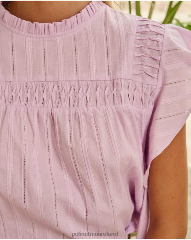 Polin et moi Blouse ruffle Saroa LRX4D170 Clothing Lilac