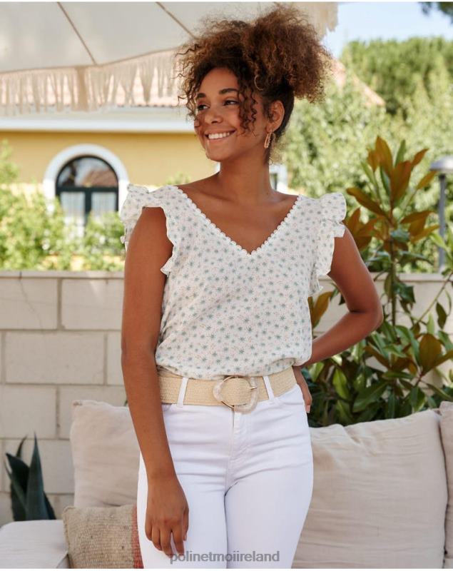 Polin et moi Cotton blouse Covadonga LRX4D155 Clothing Water green