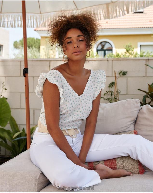 Polin et moi Cotton blouse Covadonga LRX4D155 Clothing Water green