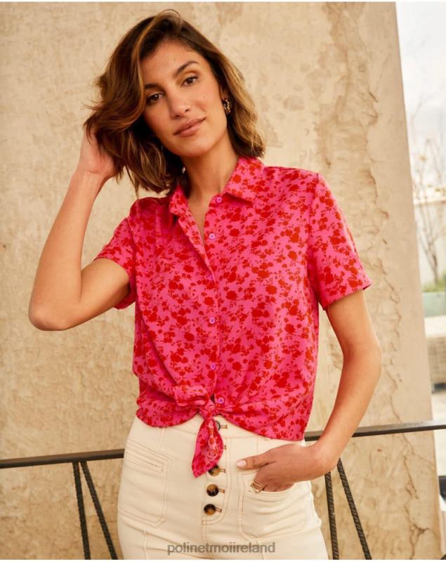 Polin et moi Cressida Flowers Shirt LRX4D209 Clothing RASPBERRY