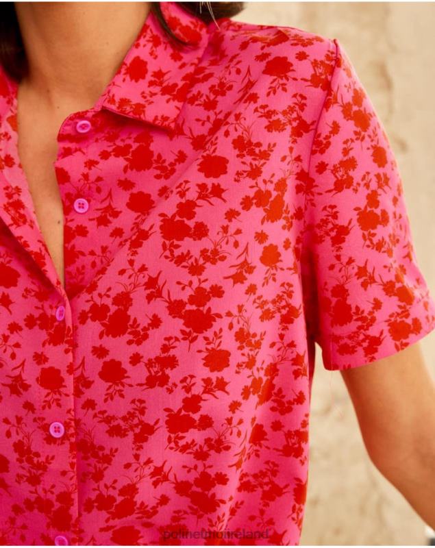 Polin et moi Cressida Flowers Shirt LRX4D209 Clothing RASPBERRY