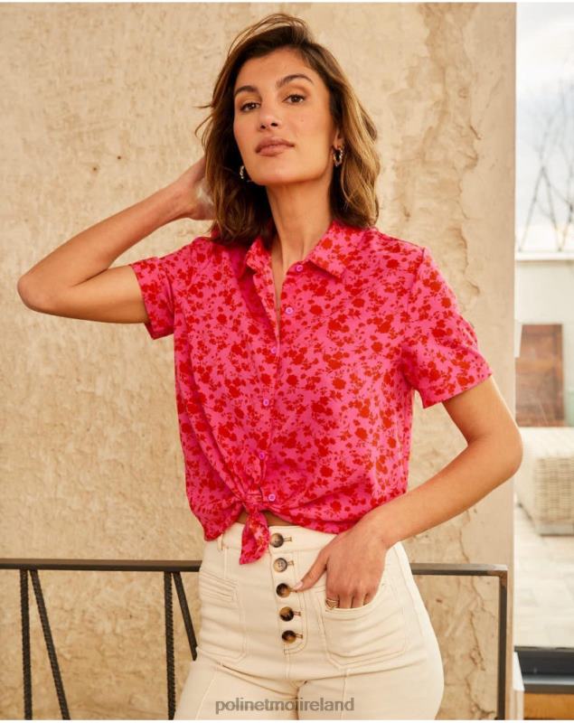 Polin et moi Cressida Flowers Shirt LRX4D209 Clothing RASPBERRY