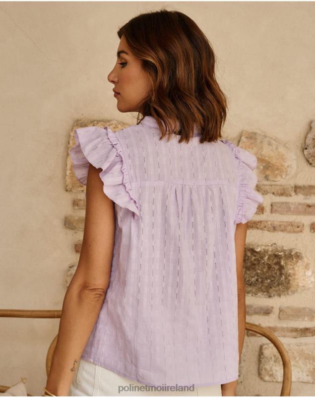 Polin et moi Danna Button Blouse LRX4D171 Clothing Lilac