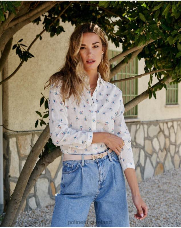 Polin et moi Ema Flowers shirt LRX4D149 Clothing white