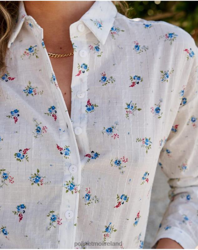 Polin et moi Ema Flowers shirt LRX4D149 Clothing white