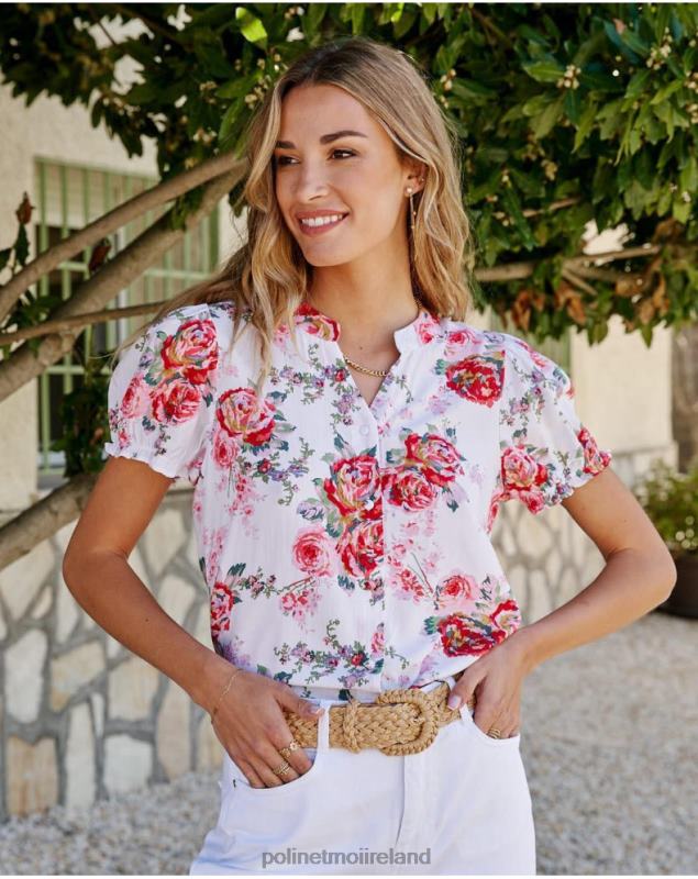 Polin et moi Faustina Roses Shirt LRX4D192 Clothing WHITE