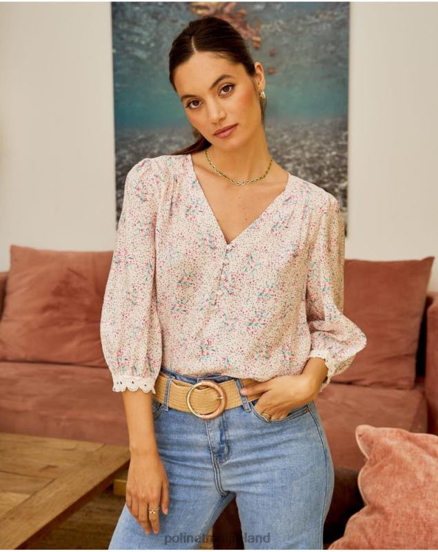 Polin et moi Floral blouse Giovanna LRX4D207 Clothing Rose