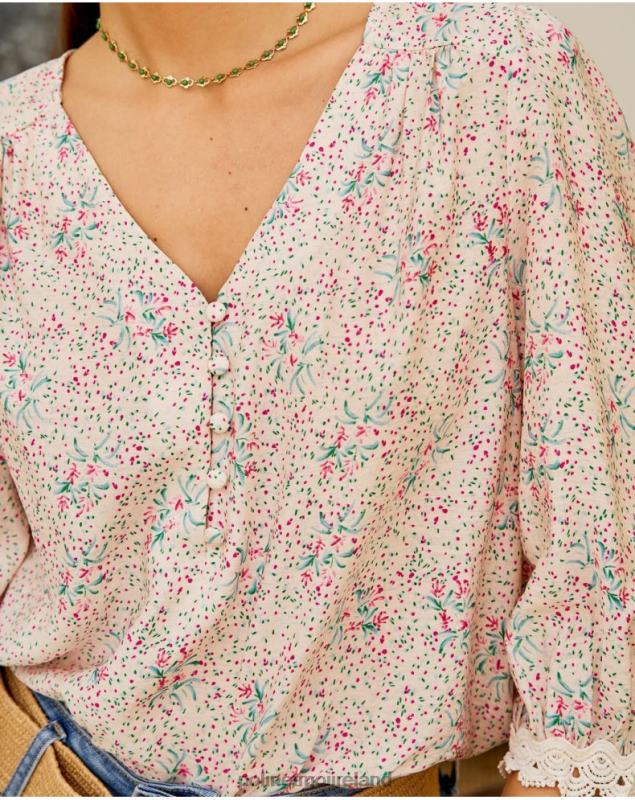 Polin et moi Floral blouse Giovanna LRX4D207 Clothing Rose