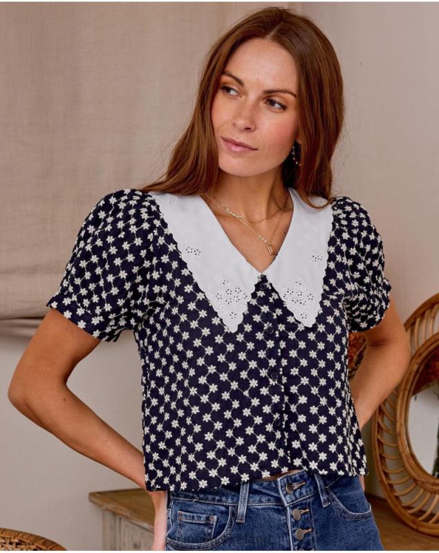 Polin et moi Ivy Baby Collar Shirt LRX4D196 Clothing Marine