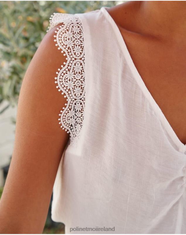 Polin et moi Lace blouse Mery LRX4D153 Clothing white
