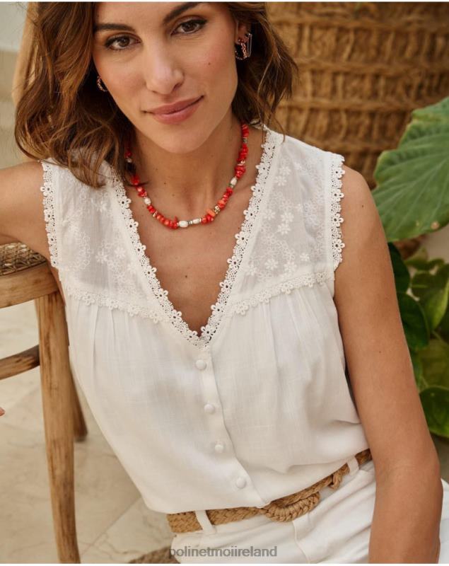 Polin et moi Linen Josefina blouse LRX4D158 Clothing white