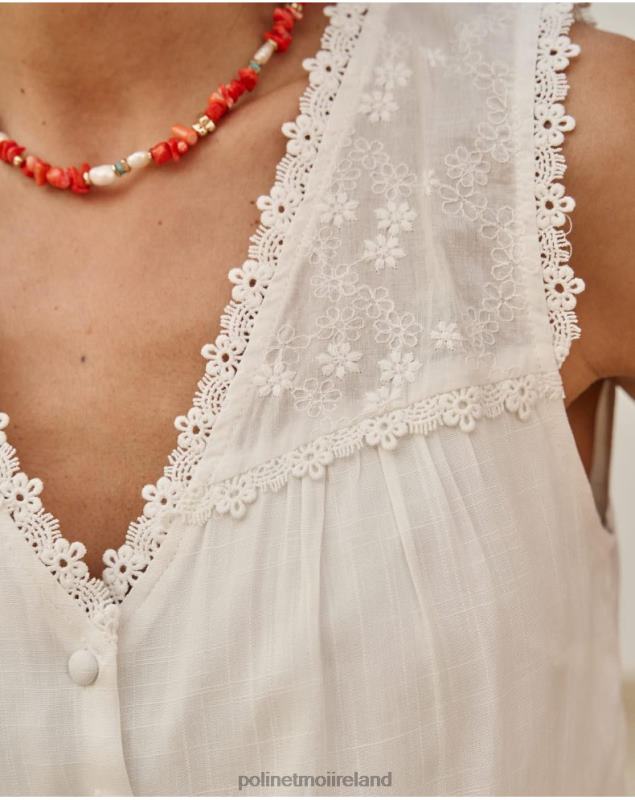 Polin et moi Linen Josefina blouse LRX4D158 Clothing white