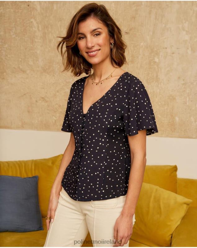 Polin et moi Mabela Polka Dot Shirt LRX4D212 Clothing MARINE