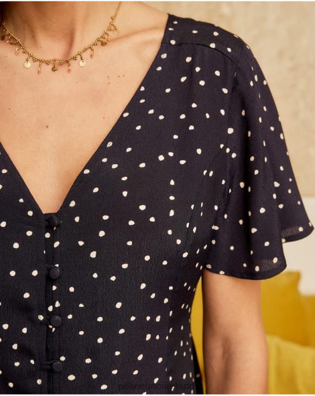 Polin et moi Mabela Polka Dot Shirt LRX4D212 Clothing MARINE