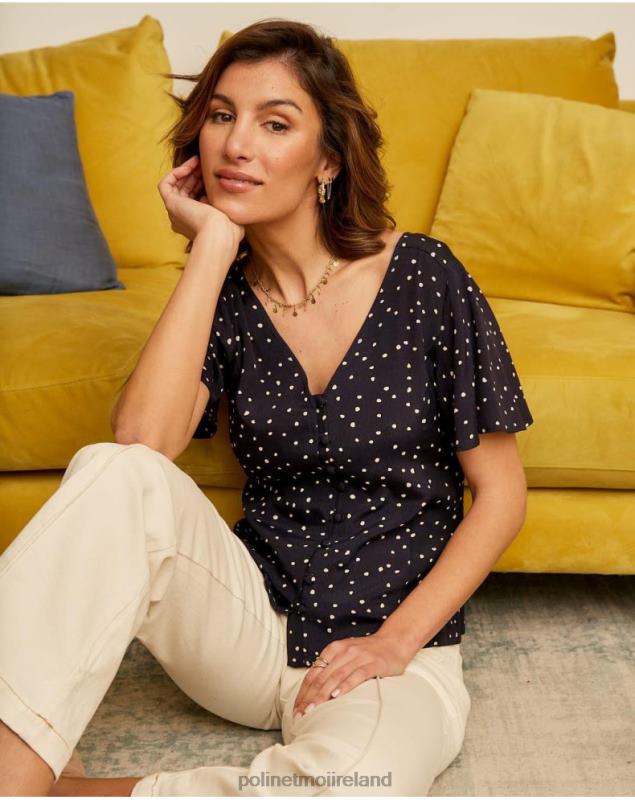 Polin et moi Mabela Polka Dot Shirt LRX4D212 Clothing MARINE