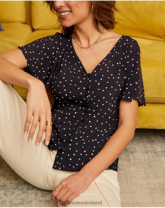 Polin et moi Mabela Polka Dot Shirt LRX4D212 Clothing MARINE