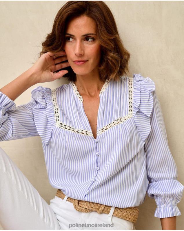 Polin et moi Maela Striped Shirt LRX4D150 Clothing Celestial