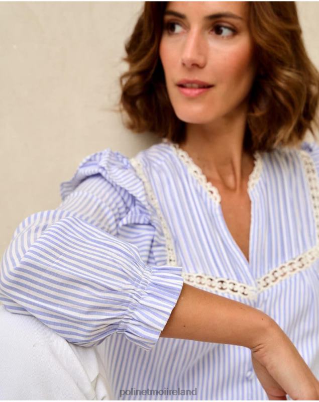 Polin et moi Maela Striped Shirt LRX4D150 Clothing Celestial