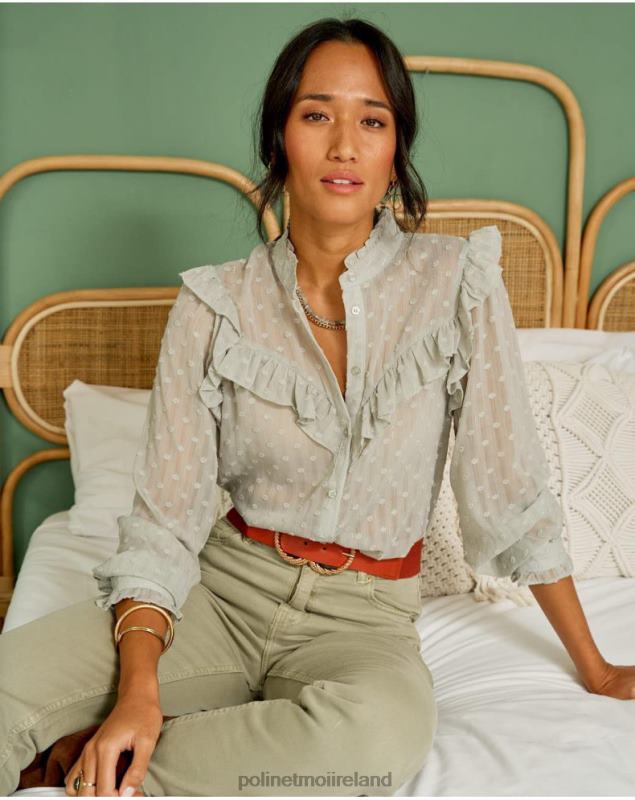 Polin et moi Plumeti Mona blouse LRX4D227 Clothing APPLE GREEN/ MINT