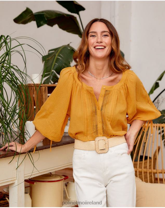 Polin et moi Rachel Wide Blouse LRX4D232 Clothing ochre