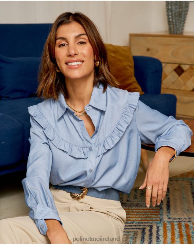 Polin et moi Rosana Ruffle shirt LRX4D236 Clothing DENIM