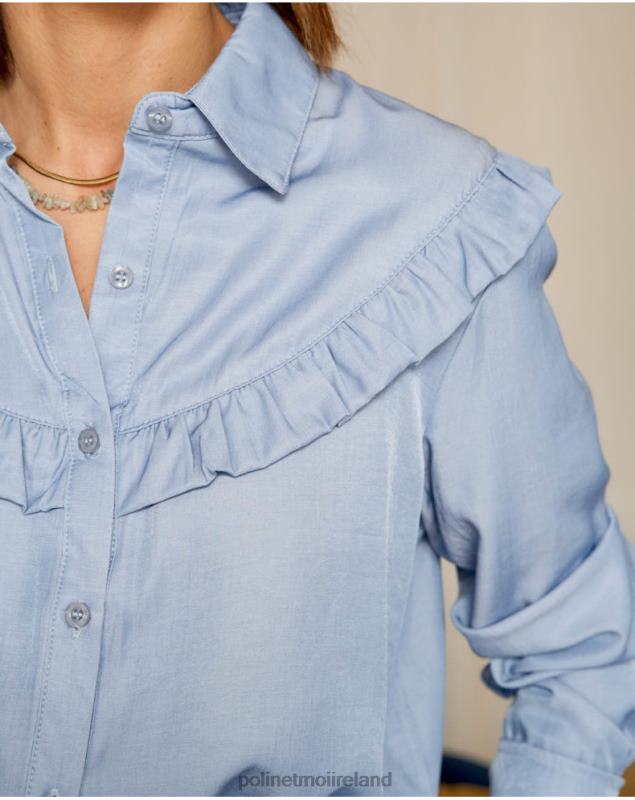 Polin et moi Rosana Ruffle shirt LRX4D236 Clothing DENIM