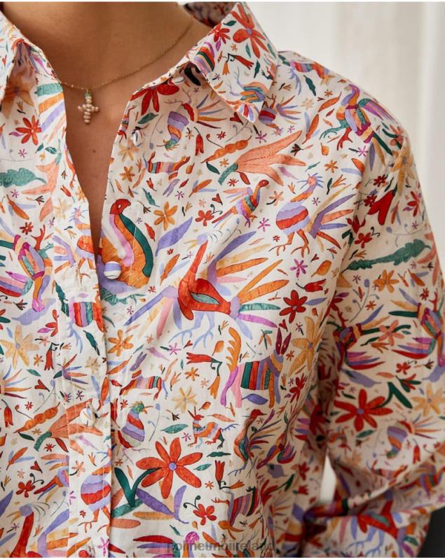 Polin et moi Shirt Flowers Galatea LRX4D206 Clothing ORANGE