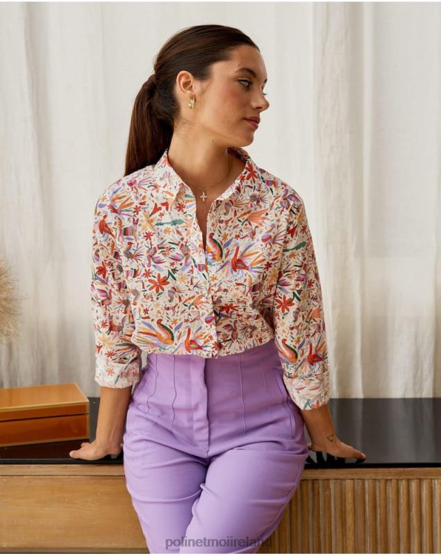 Polin et moi Shirt Flowers Galatea LRX4D206 Clothing ORANGE