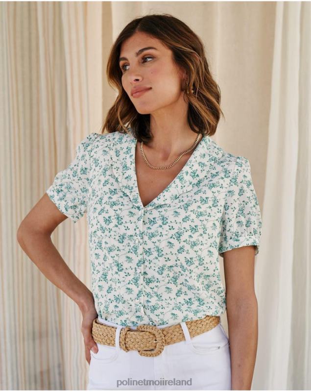 Polin et moi Shirt Flowers May LRX4D186 Clothing green forest