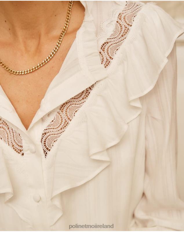 Polin et moi Shirt Ruffled Lis LRX4D223 Clothing white